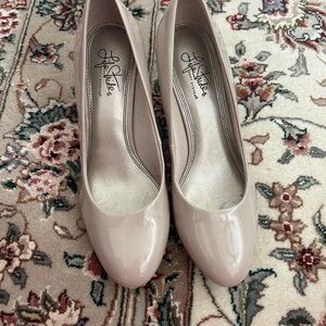 Just The Right Shoe Glossy Nude Heels